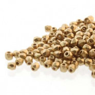 True2™ Czech Fire polished faceted glass beads 2mm - Crystal pale bronze gold